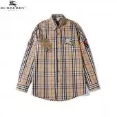 chemise burberry pas cher homme shirts embroidery ldn